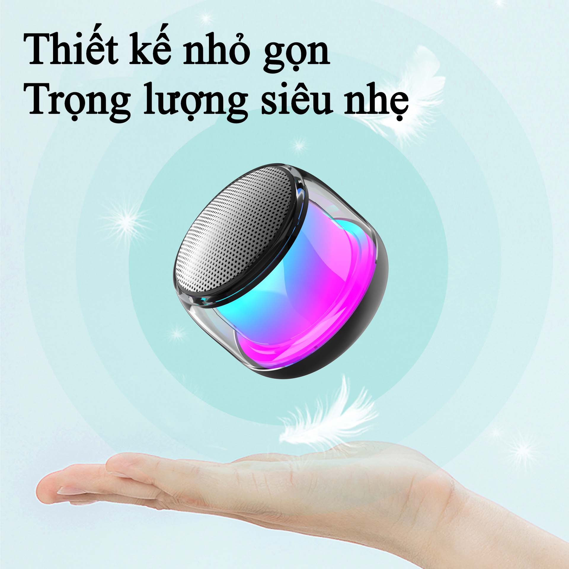 Loa Bluetooth Mini Không Dây Smart Speaker S9 Có Đèn LED Cầm Tay Giá Rẻ Treble Rời Nghe Nhạc Công Suất Lớn Hát Karaoke Vi Tính Tương Thích Với Điện Thoại Máy Tính