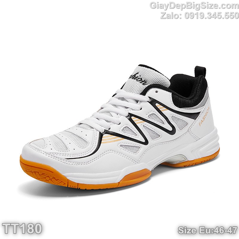 Giày chơi cầu lông tennis cỡ lớn 45 46 47 48 cho nam cao to chân ú bè. Big size badminton shoes for wide feet - TT180