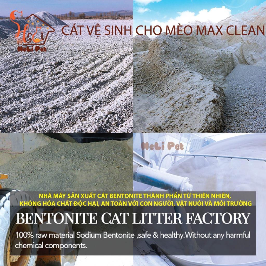 Cát Vệ Sinh Cho Mèo Max Clean 4Kg Vón Cực Nhanh, Rất Ít Bụi, Thấm Hút Tốt Dùng Tốt Cho Cả Máy Vệ Sinh và Khay Vệ Sinh- HeLiPet- HeLiPet