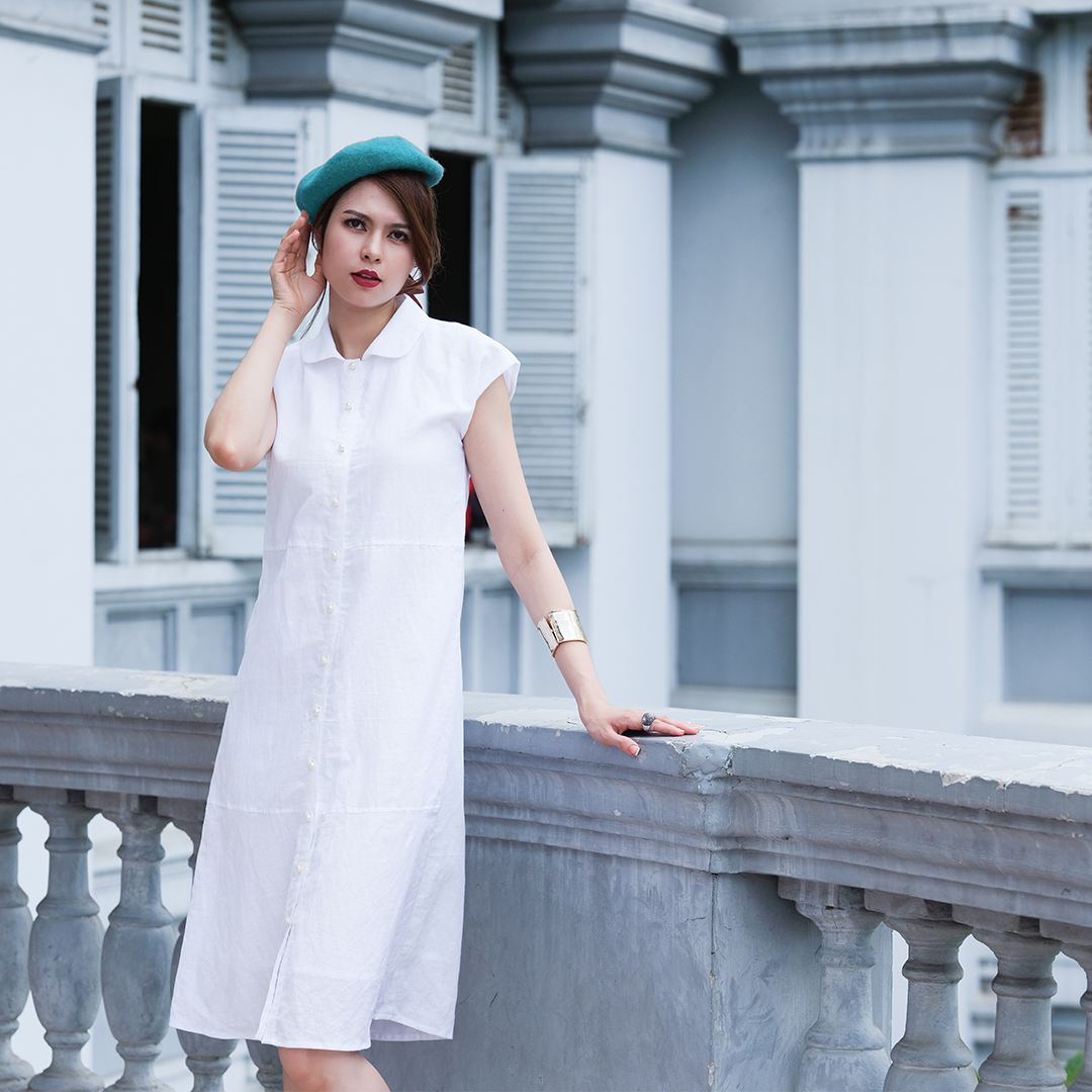 Đầm Vintage Linen Đầm suông đầm linen Thời trang thiết kế Hity DRE133