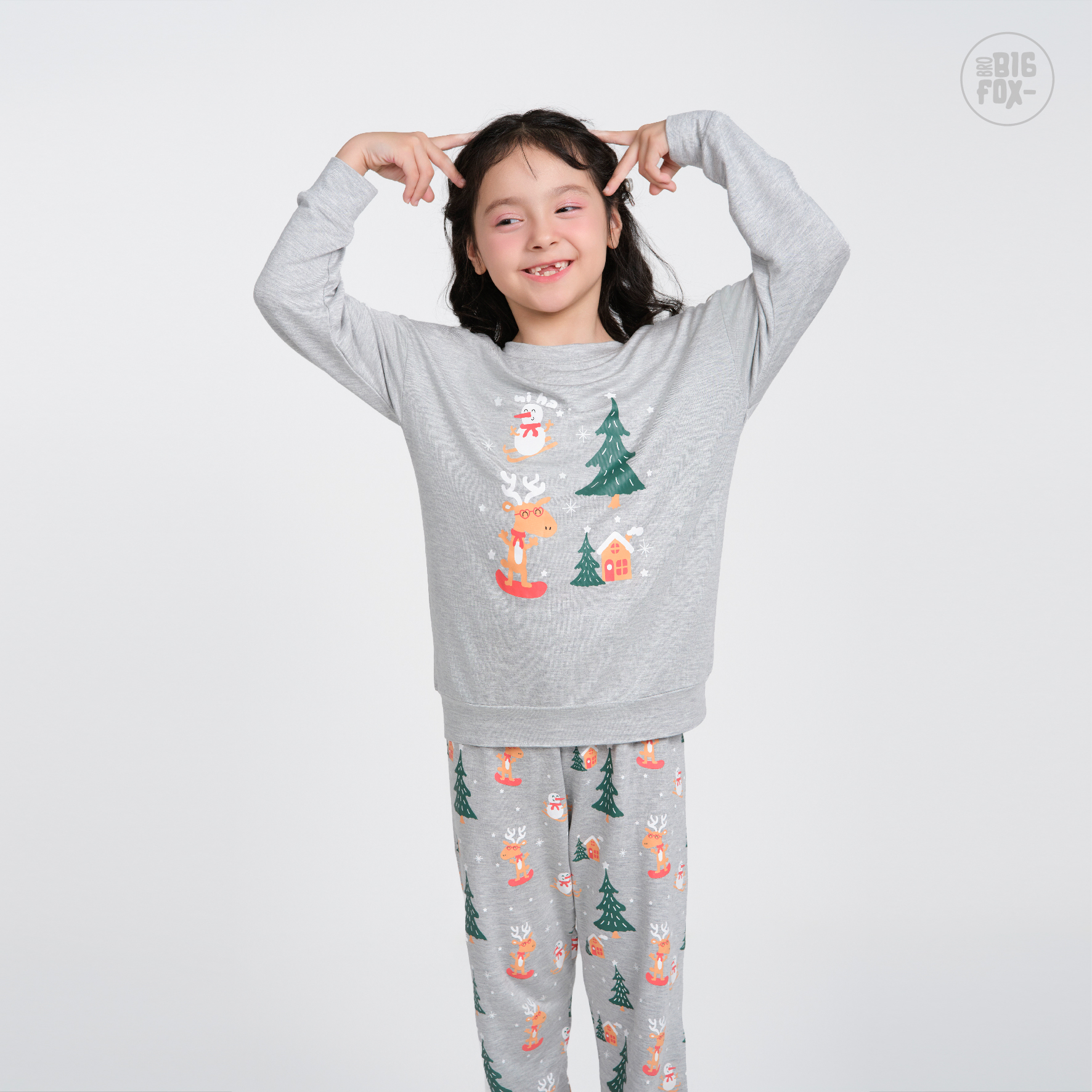Bộ đồ Noel cho bé trai bé gái Bigfox Miss Meow size đại vải nỉ in Người Tuyết cỡ trẻ em 3-11 tuổi