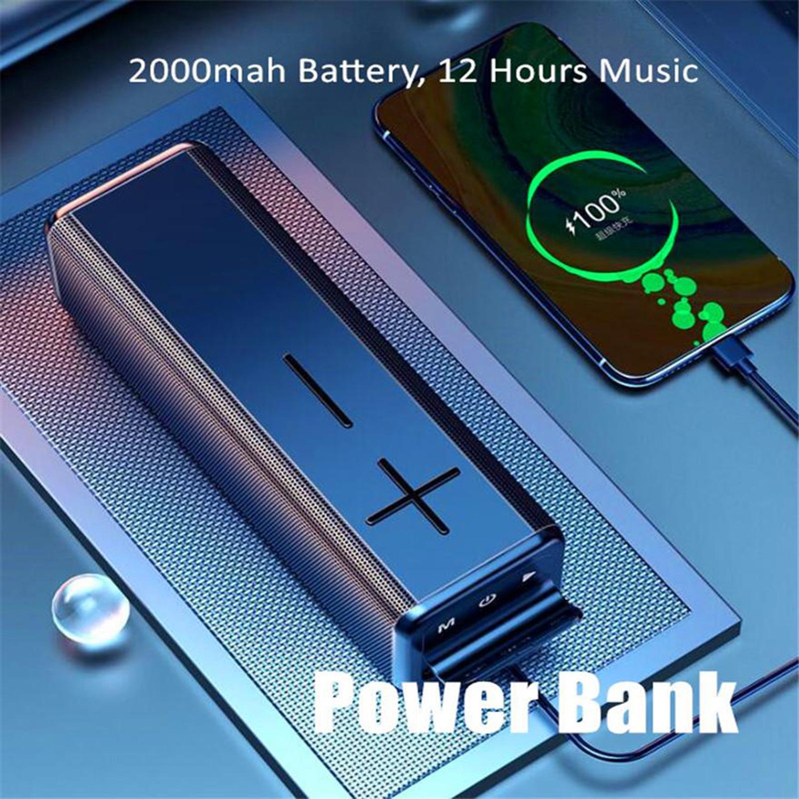 Portable 10W Bluetooth Subwoofer Speaker  Play for Party Outdoors Blue