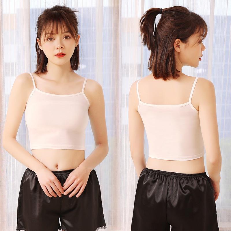 Hình ảnh Áo 2 Dây Nữ Cao Cấp Vải Cotton Không Đệm Croptop Dáng Ôm Thoáng Mát Áo Co Dãn Tốt