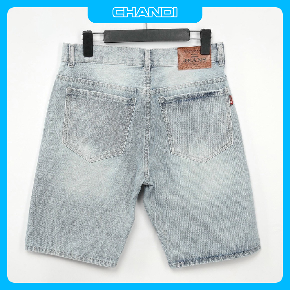 Quần Short Jean Nam co dãn kiểu dáng trẻ trung đơn giản Thương Hiệu Chandi, quần sọt mẫu mới xu hướng evisu50