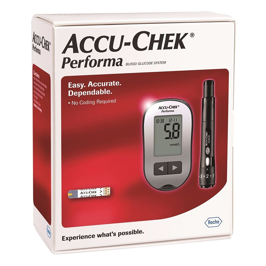 Bộ Máy Đo Đường Huyết Accu-chek Peforma mmol/L