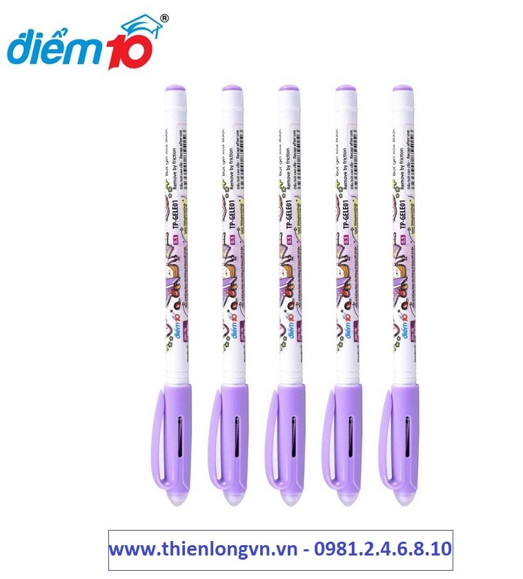 Combo 5 cây bút nước - bút gel xóa được Thiên Long - Gel E01 màu tím