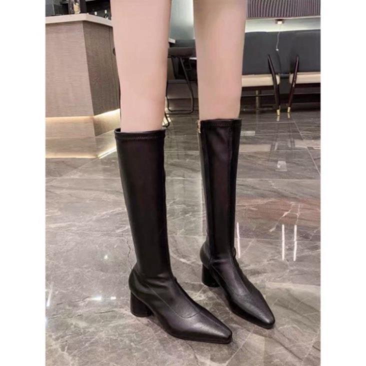 Hàng cao cấp (Sẵn) Boots cổ cao 6cm mũi nhọn G027