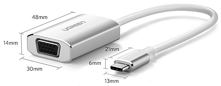 Cáp Chuyển Đổi Ugreen USB Type-C Sang VGA 40866 (25cm) - Hàng Chính Hãng