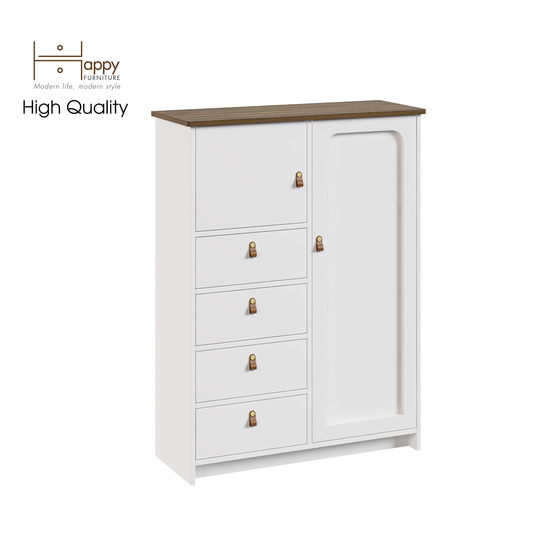 [Happy Home Furniture] NOMIA , Tủ lưu trữ 5 ngăn - 1 cửa mở , 90cm x 35cm x 120cm ( DxRxC), TCM_035