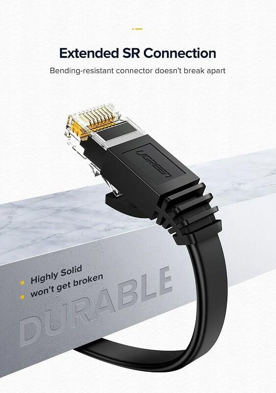 Ugreen UG50181NW102TK 20M Cat6 UTP cáp mạng Gigabit dây dẹp màu đen 26AWG CCA - HÀNG CHÍNH HÃNG