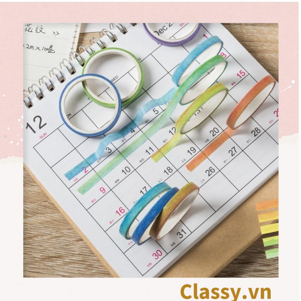 Hộp 10 cuộn băng keo  Classy trang trí mini nhiều họa tiết dễ thương PK1272