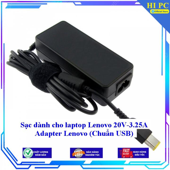 Sạc dành cho laptop Lenovo 20V-3.25A Adapter Lenovo (Chuẩn USB) - Kèm Dây nguồn - Hàng Nhập Khẩu