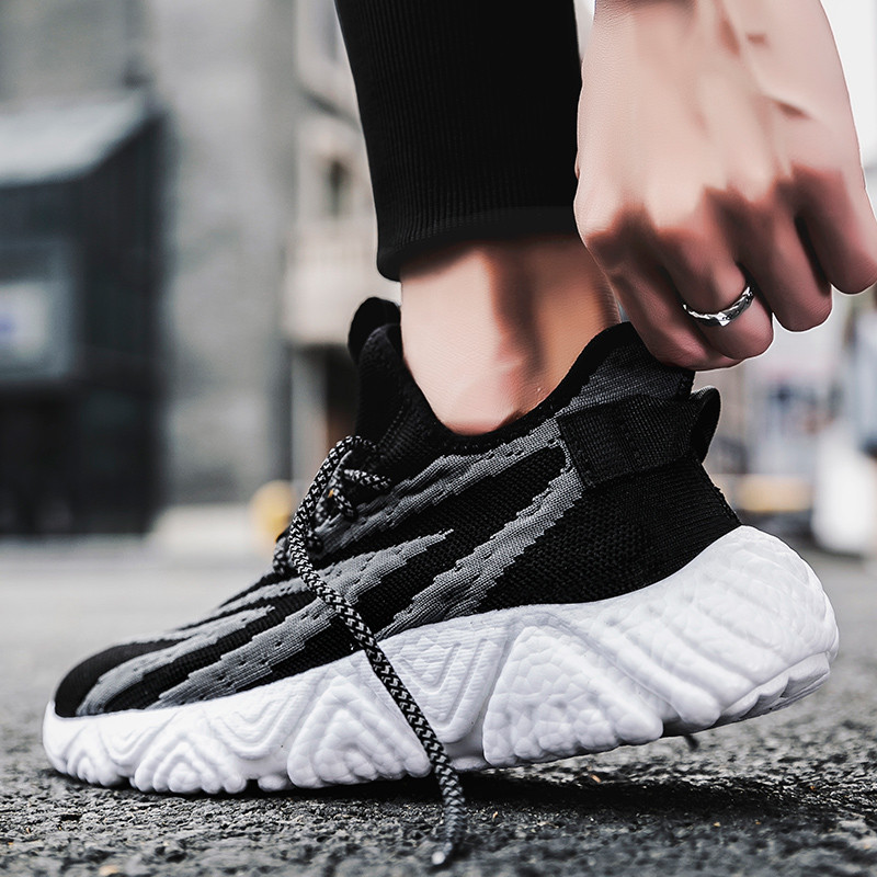 Giày Thể Thao Nam GEMI- Giày Sneaker Màu Trắng - Đen, Giày Thể Thao Ôm Chân, Thoáng Mát - G5175