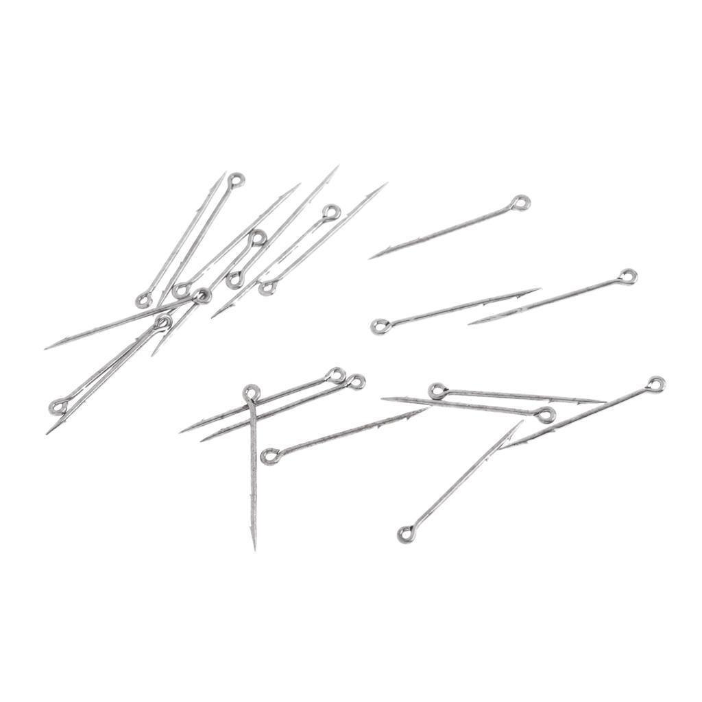 40 Pcs Sea Fishing Hooks Barbed Worm Hooks Straight Fishhook Tackle, M L
