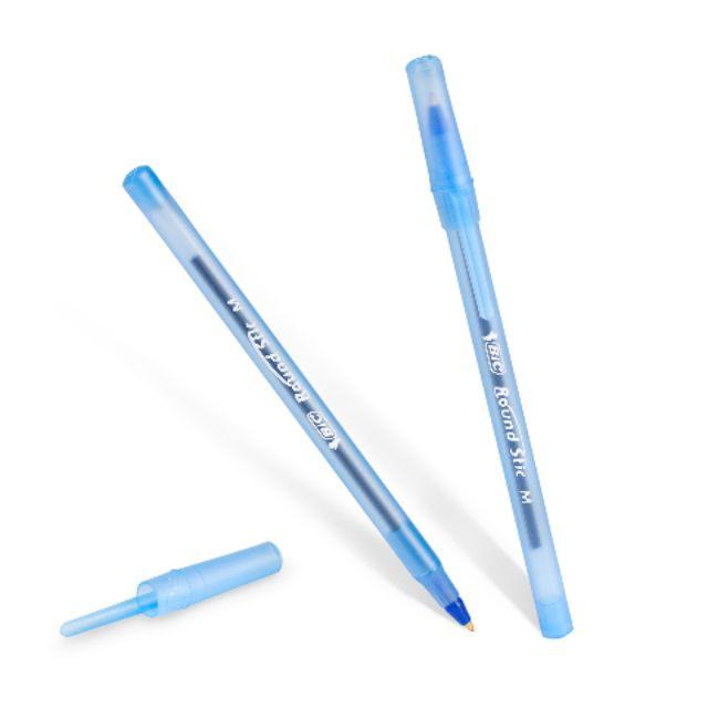 Bút bi Bút Bic Round Stic Xtra Life, Medium Point (1.0mm), Pen Tapping, Màu xanh, đen và đỏ