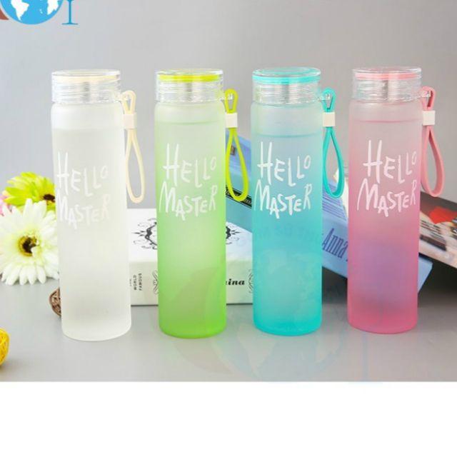 Bình đựng nước thủy tinh hello master 480ml