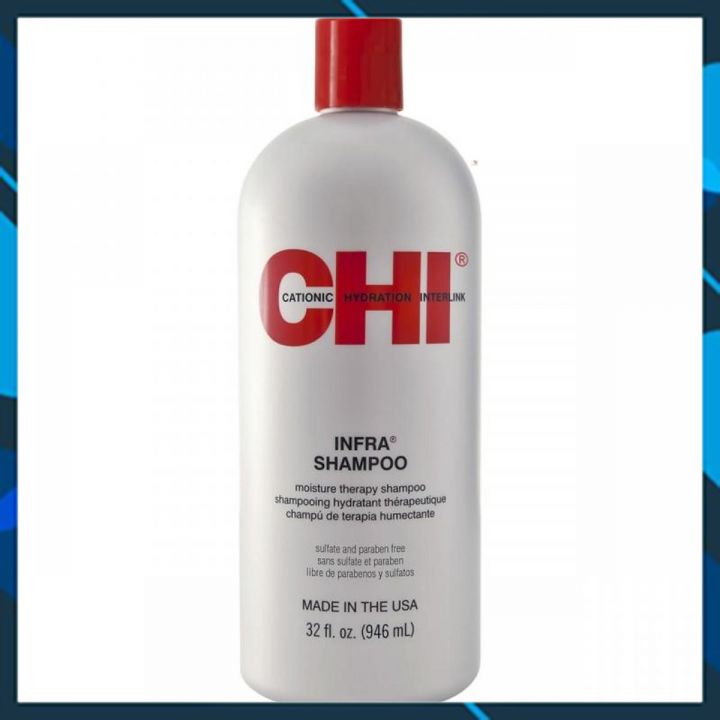 Dầu gội CHI Infra Moisture Therapy shampoo siêu mượt cho tóc khô hư tổn (xám) Mỹ 946ml