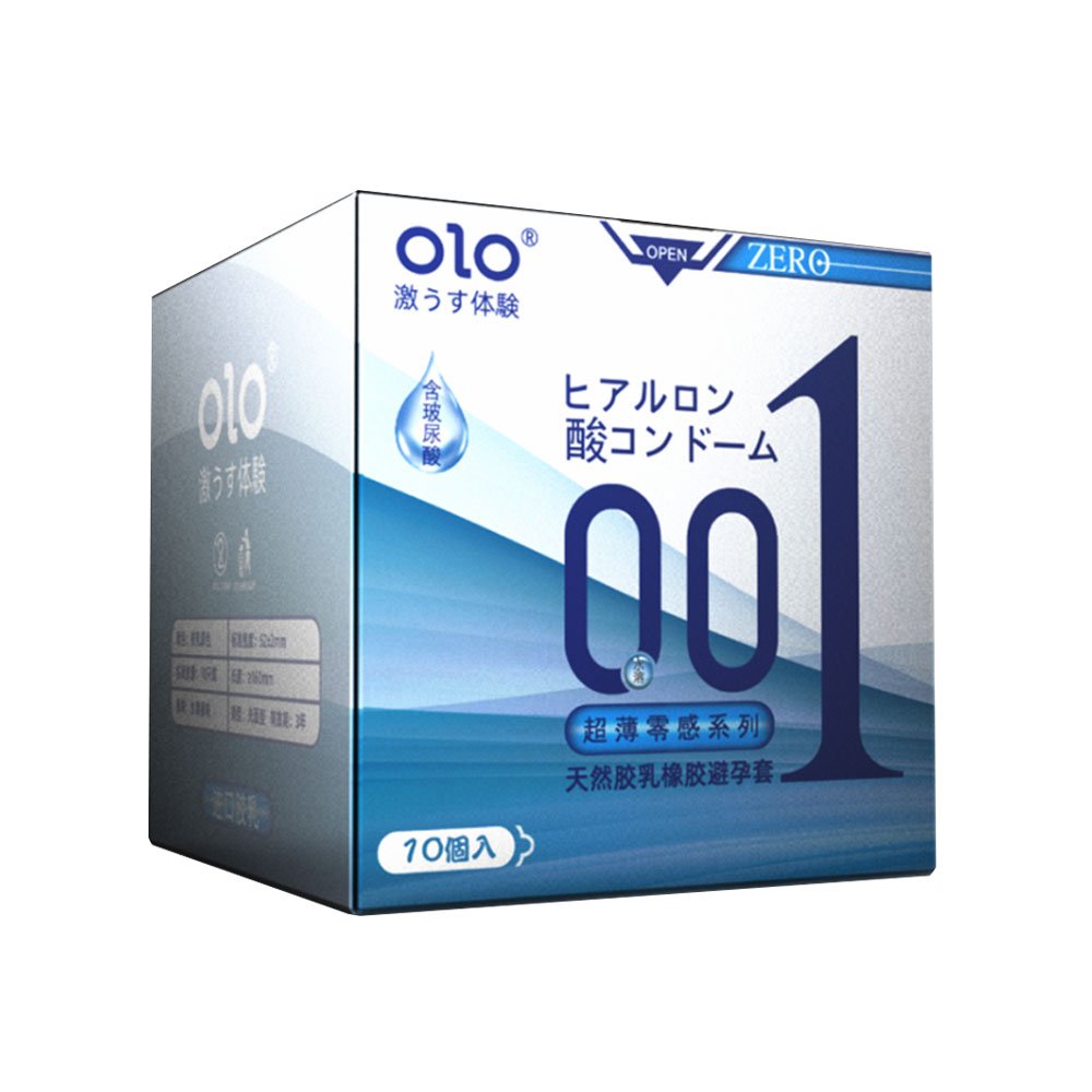 [Hộp 10 cái] Bao cao su OLO 0.01 Zero Blue - Siêu mỏng, nhiều gel