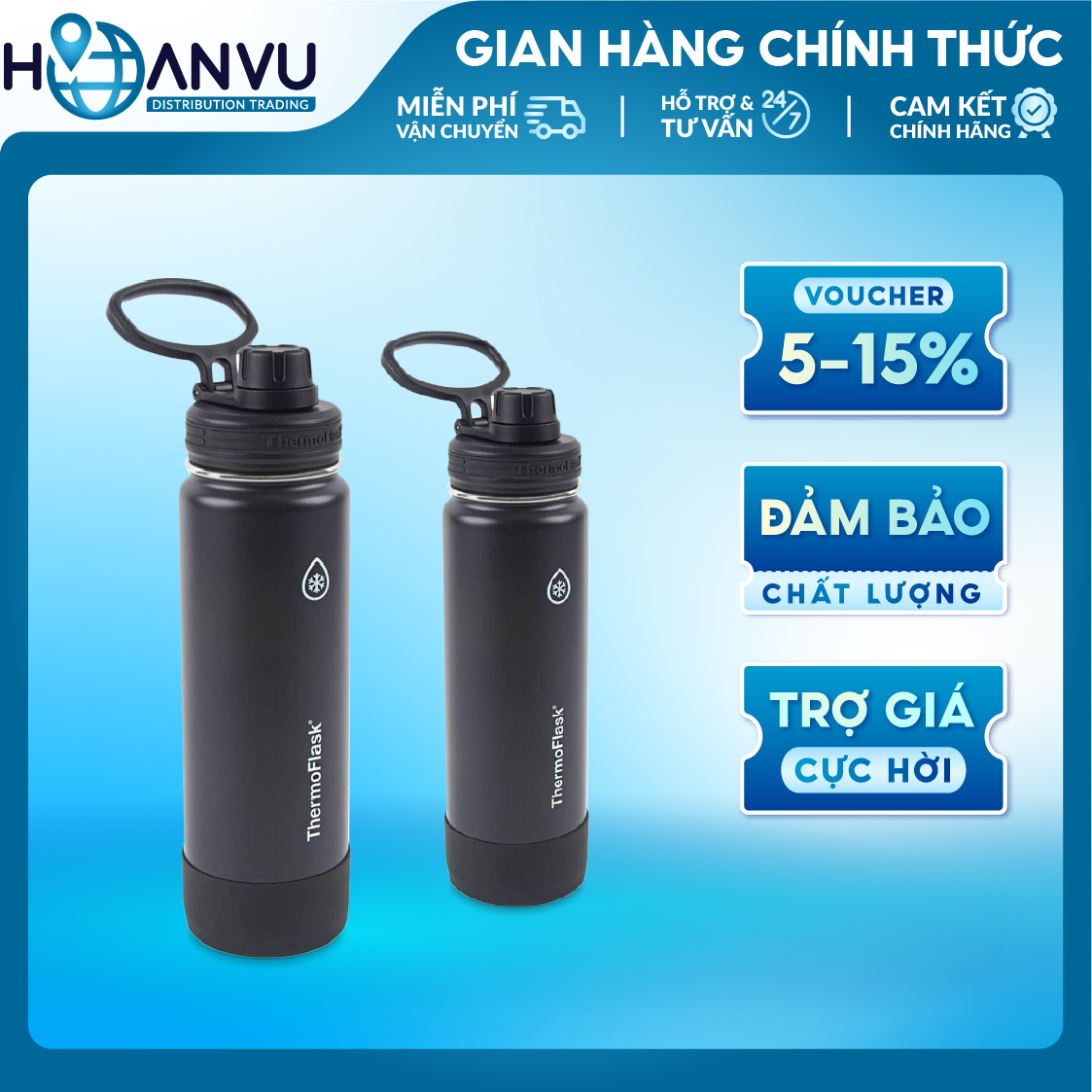 Bình Giữ Nhiệt Thép không Gỉ ThermoFlask Leakproof Spout Lid, 4 màu (710ml)