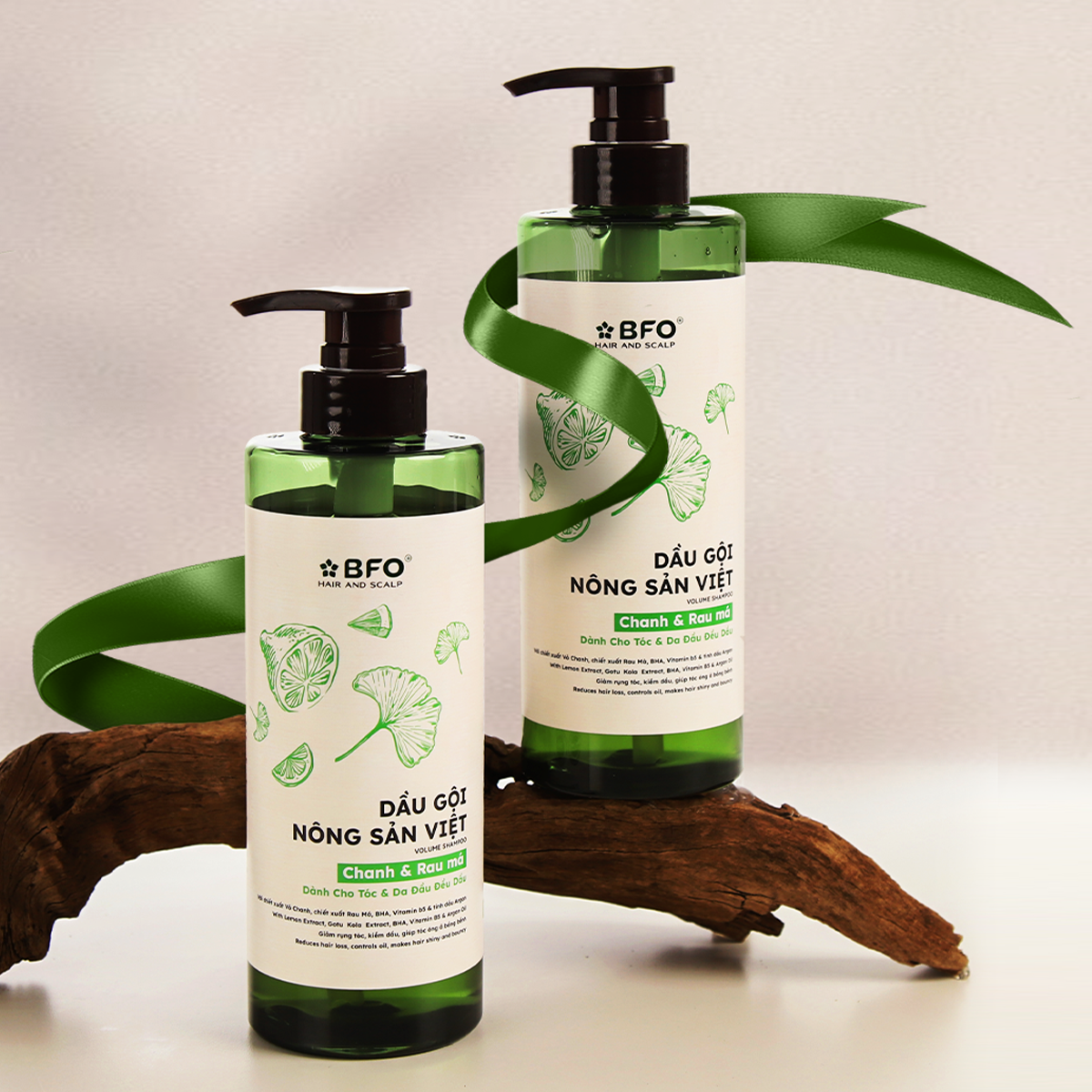 Combo Dầu Gội &amp; Dầu Xả Chiết Xuất Nông Sản Việt Gừng, Bưởi, Chanh 500ml | Làm Sạch, Nuôi Dưỡng Da Đầu, Tự Hào Hàng Việt - Gừng &amp; Trà đen