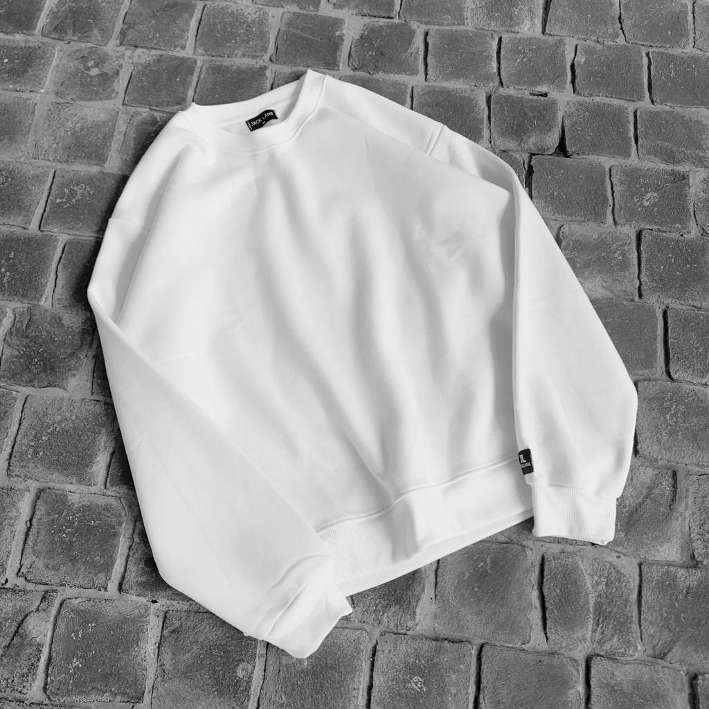 Áo nỉ Sweater oversize Basic, JACKLANE , Áo dài tay Unisex Jack Lane form rộng màu trơn