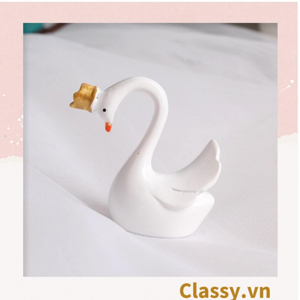 Bộ 2 con thiên nga bằng sứ Classy trang trí bàn làm việc, bàn học, decor phòng PK1490