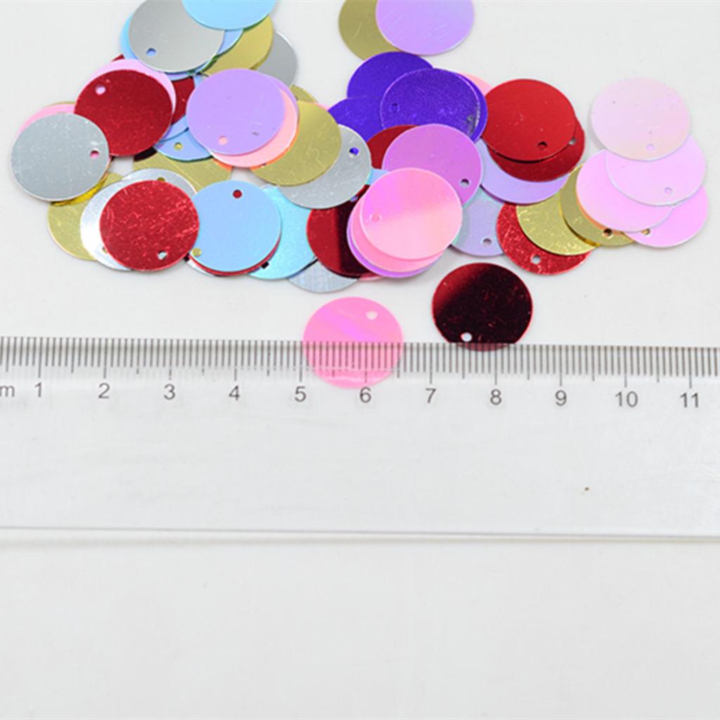 16mm Mini Tiny Flat Sequins Multi Colors. Loose Sequins Mixed Zipper Repair Kit for Embroidery, Applique, Arts, Crafts and Embellishments 10 Grams