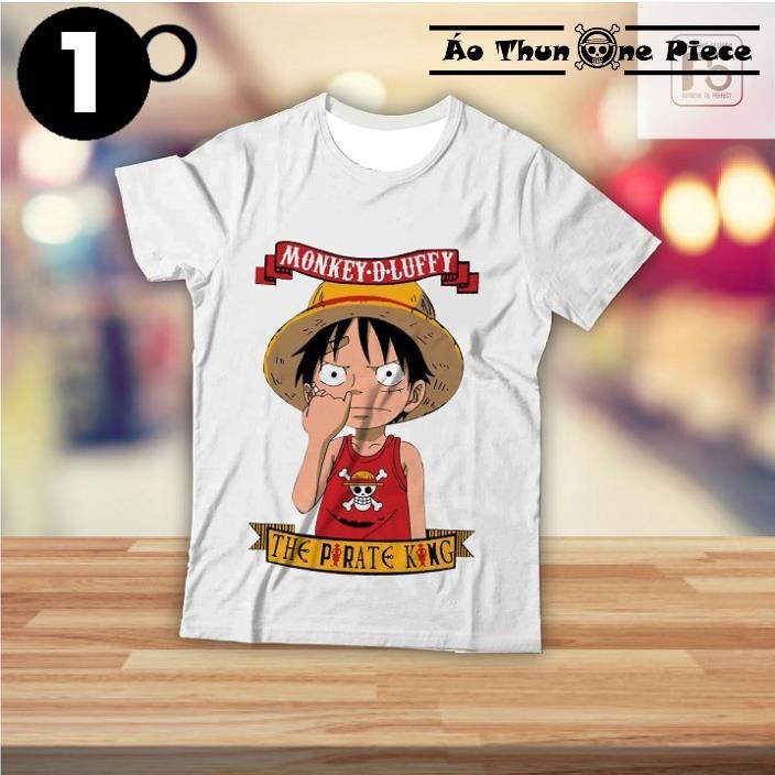 ️️Áo Thun In Hình Monkey D. Luffy One Piece Chibi Dễ Thương Giá Rẻ