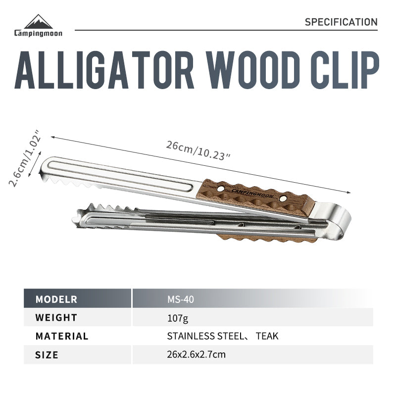 Kẹp gắp đồ nướng BBQ Campingmoon Alligator Clip MS-40 / BKMS-41