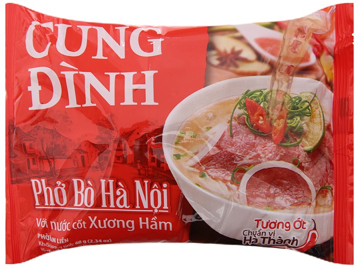 1 thùng  30 gói Phở bò Cung Đình Hà Nội gói 68g