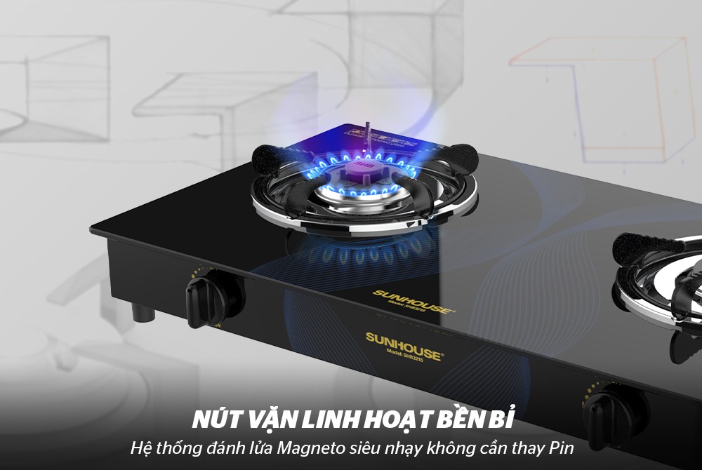 Bếp Gas Dương Kính Sunhouse SHB3215 - Hàng Chính Hãng