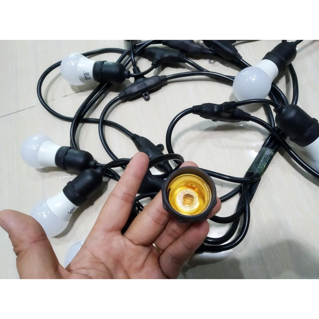 Bộ dây đui bóng đèn E27 đúc chống nước trang trí ngoài trời loại tốt