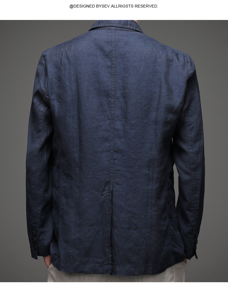 Blazer nam chất linen cổ xẻ kiểu, tay dài, thích hợp mùa thu đông, chất dày dặn đứng form, phong cách Hàn Quốc Bz06