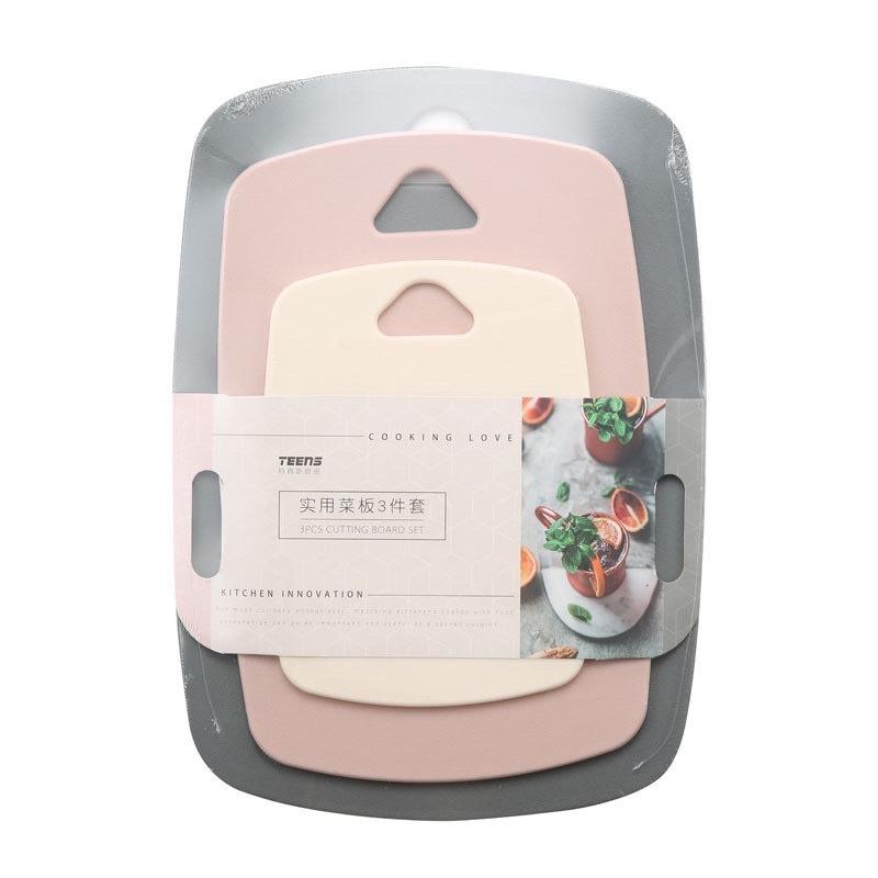 Thớt kháng khuẩn set 3 chiếc tiện lợi, bộ 3 thớt nhà bếp chống mốc
