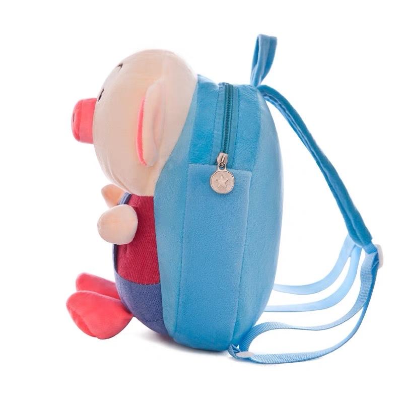 Balo thú bông hình con heo đáng yêu cho bé trai bé gái mẫu giáo mầm non nhà trẻ