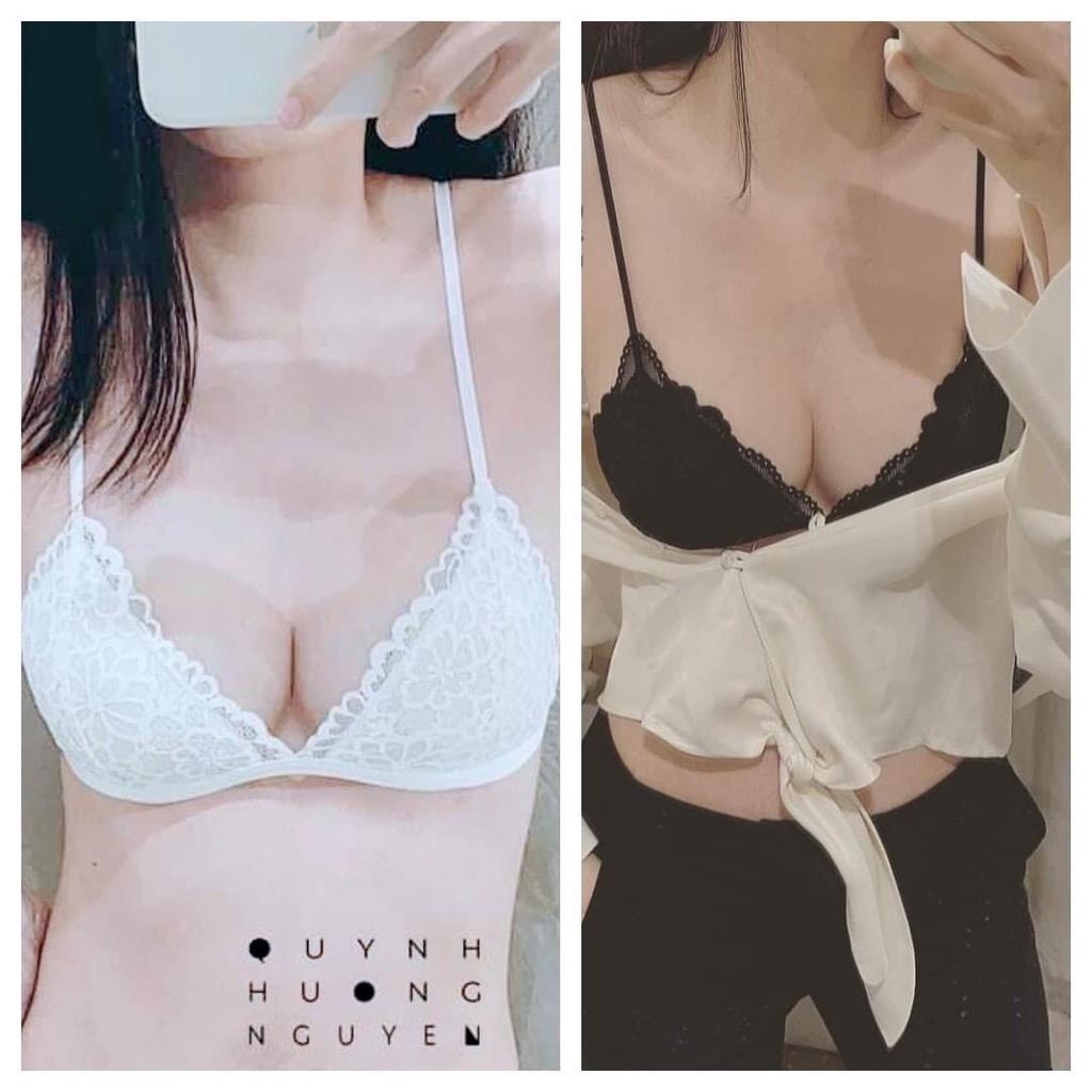 Bra thiết kế sexy Chất ren thoáng mát - mút ngực không gọng