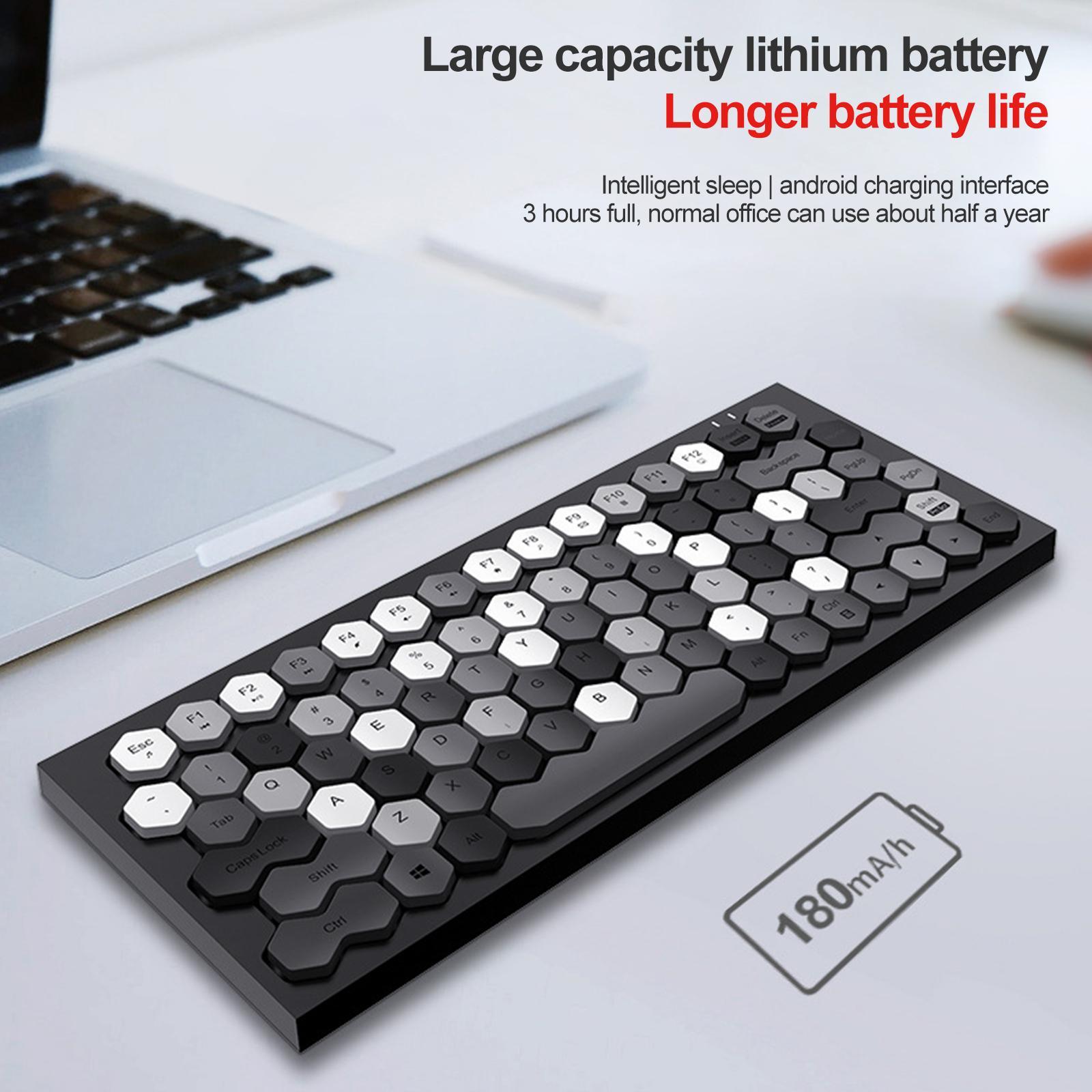 Wireless Bluetooth 5.1 Keyboard Flexible Keys for Phones Tablet for MacBook