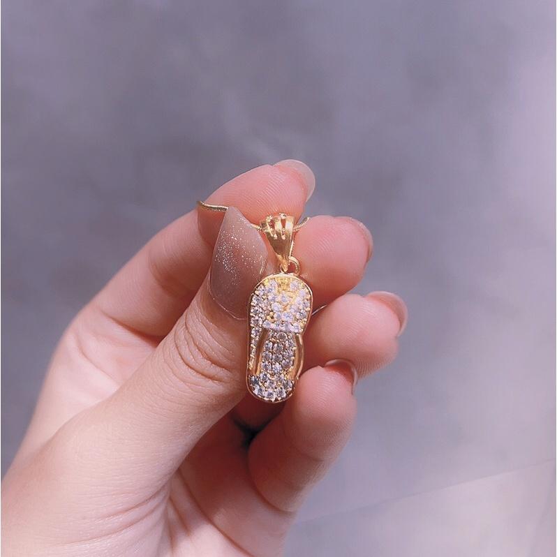 Dây chuyền kèm mặt dép xinh mạ vàng 18k siêu bền màu