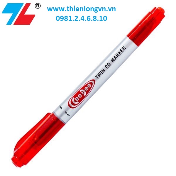 Hộp 10 cây bút lông dầu Ceedee Thiên Long; PM-04 mực đỏ