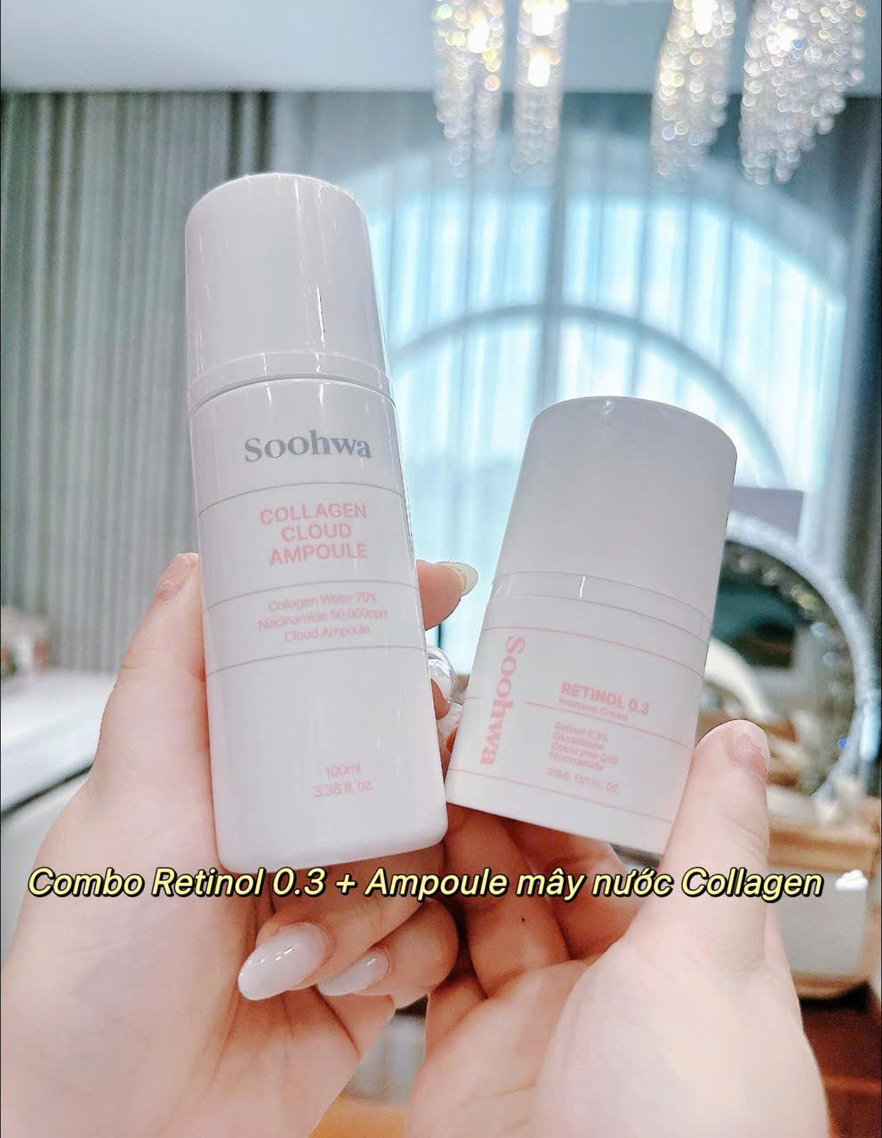 Sản phẩm dưỡng da SOOHWA Collagen Cloud Ampoule, 100ml Hàn Quốc hạn 2029 ampoule mây Soohwa serum bọt