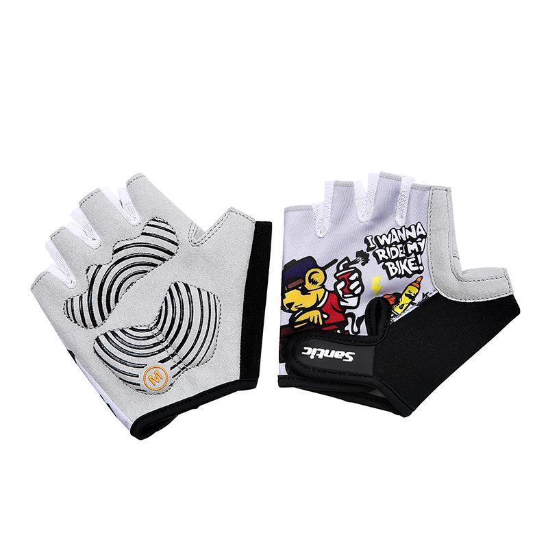 Santic Mùa Hè Trẻ Em Mới Của Găng Tay Xe Đạp 3-6 Năm Tuổi Bé Trai Và Bé Gái Xe Đạp Chống Trơn Trượt Ngắn ngón Tay Găng Tay Thể Thao Thoáng Khí