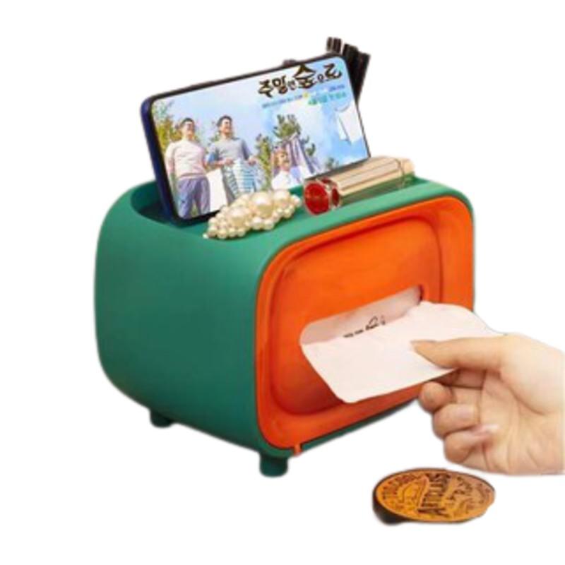 Hộp đựng giấy vệ sinh - có kệ để điện thoại tiện ích Hình Tivi- Nhựa PP Kích thước: 20.5 * 11.5 * 15.5cm