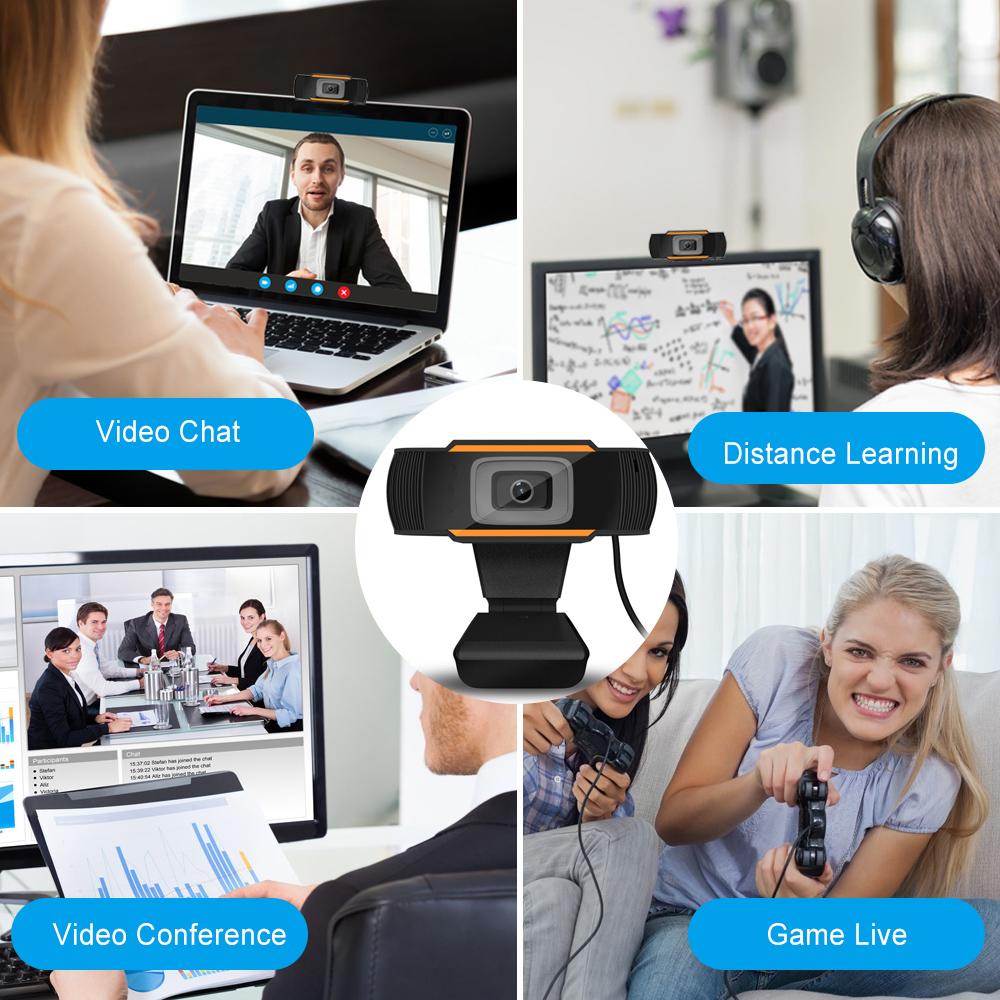 Webcam độ nét cao 1080P Tự động lấy nét USB 2.0 chất lượng âm thanh rõ ràng