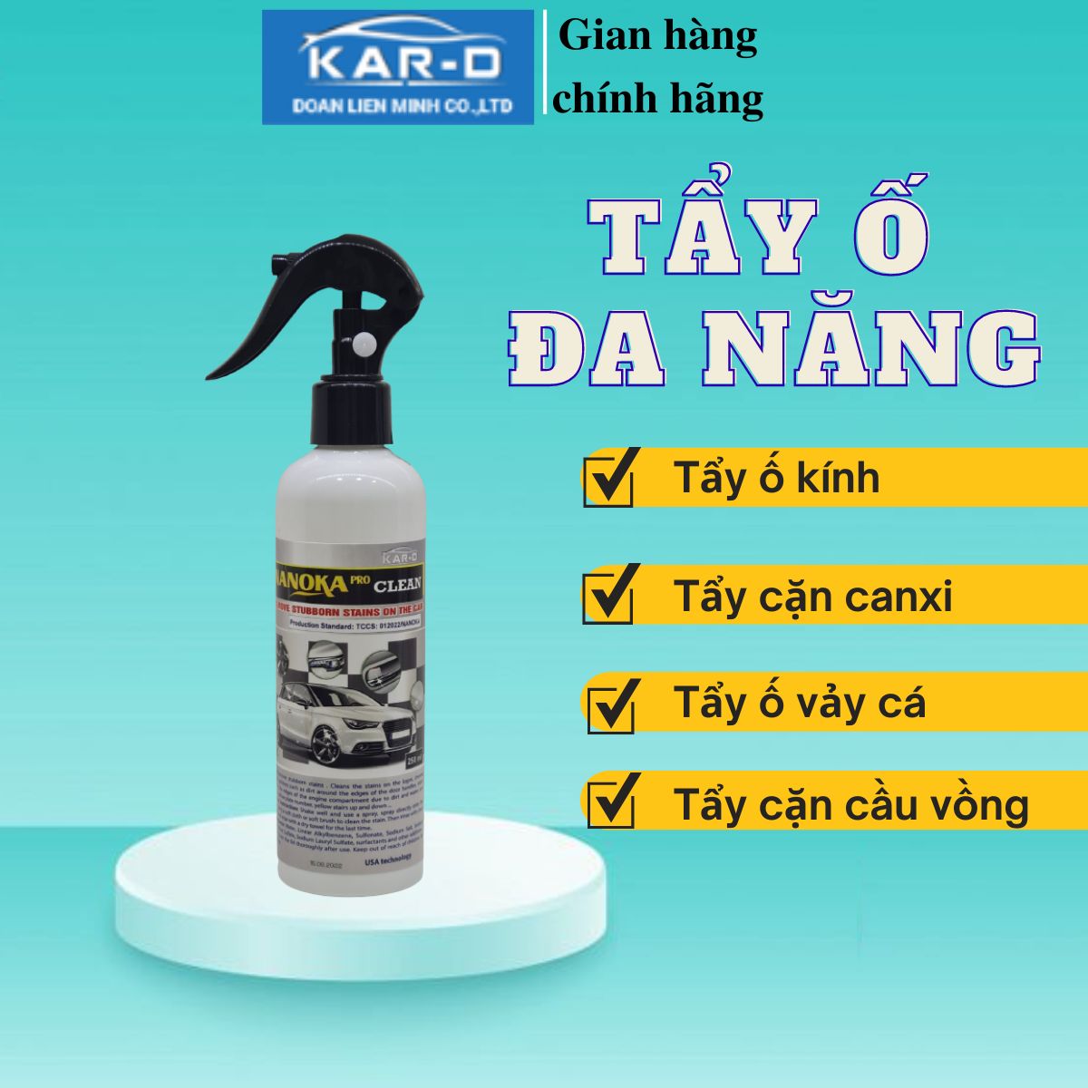 Tẩy ố Nanoka Pro Clean 250ml[ HÀNG CHÍNH HÃNG]- Technology of USA