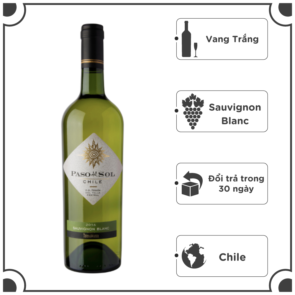 Rượu Vang Trắng Chile TerraMater Paso Del Sol Sauvignon Blanc