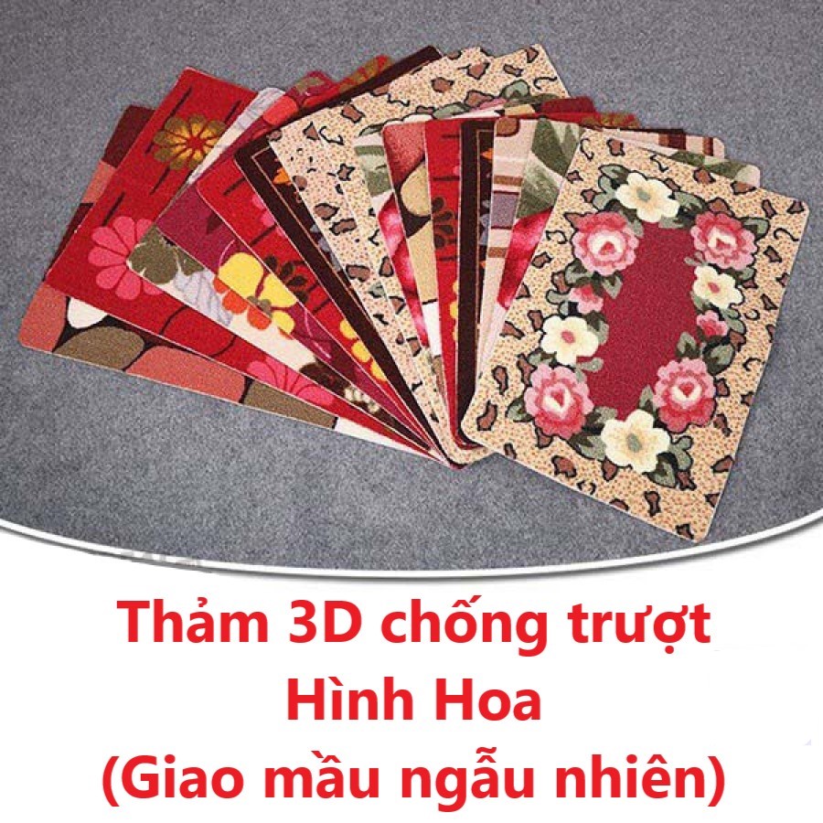 Thảm lau chân hình Hoa 3D chống trượt - Giao mầu ngẫu nhiên