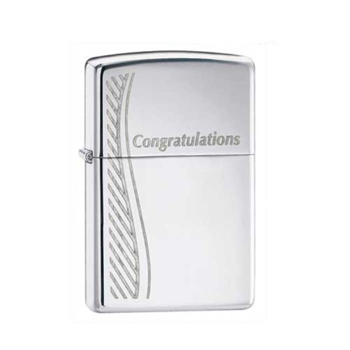 Bật Lửa Zippo Congratulations Polished Chrome Chính Hãng Usa