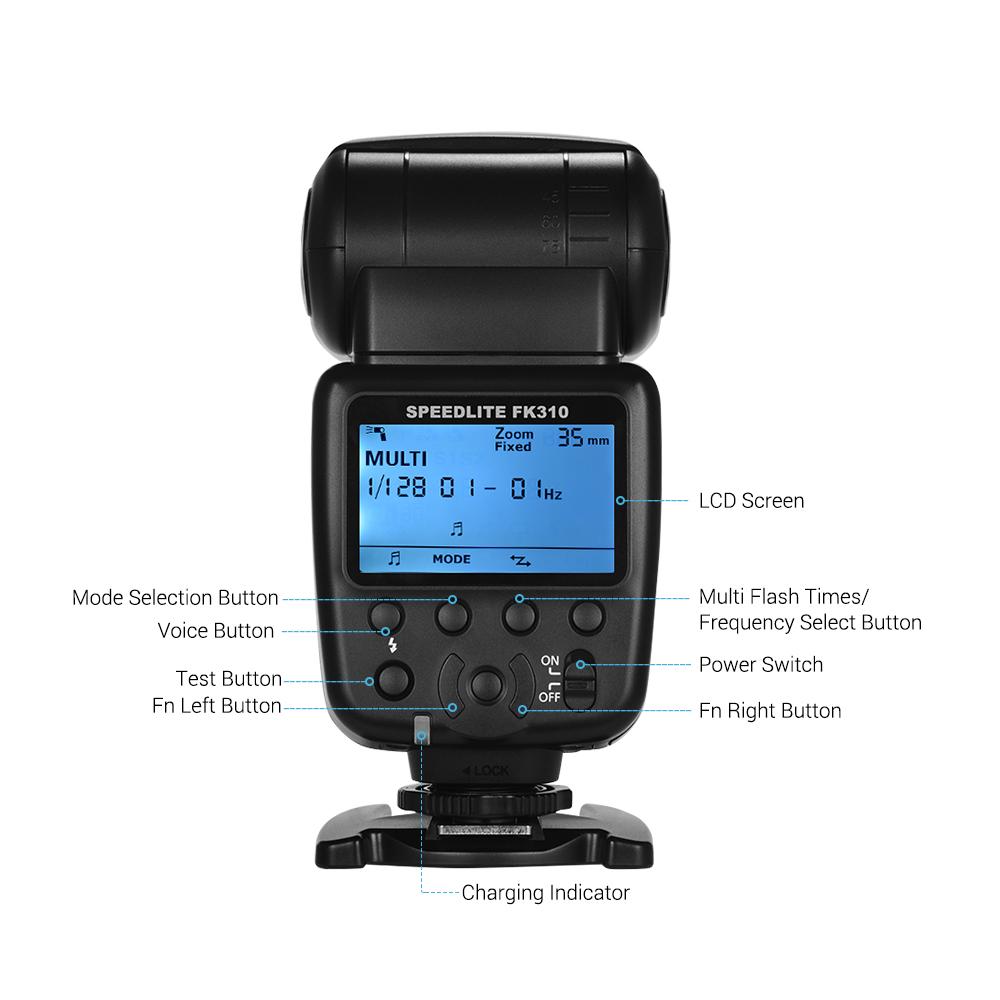 Universal Wireless Camera Flash Light Speedlite GN33 LCD Display for DSLR Cameras