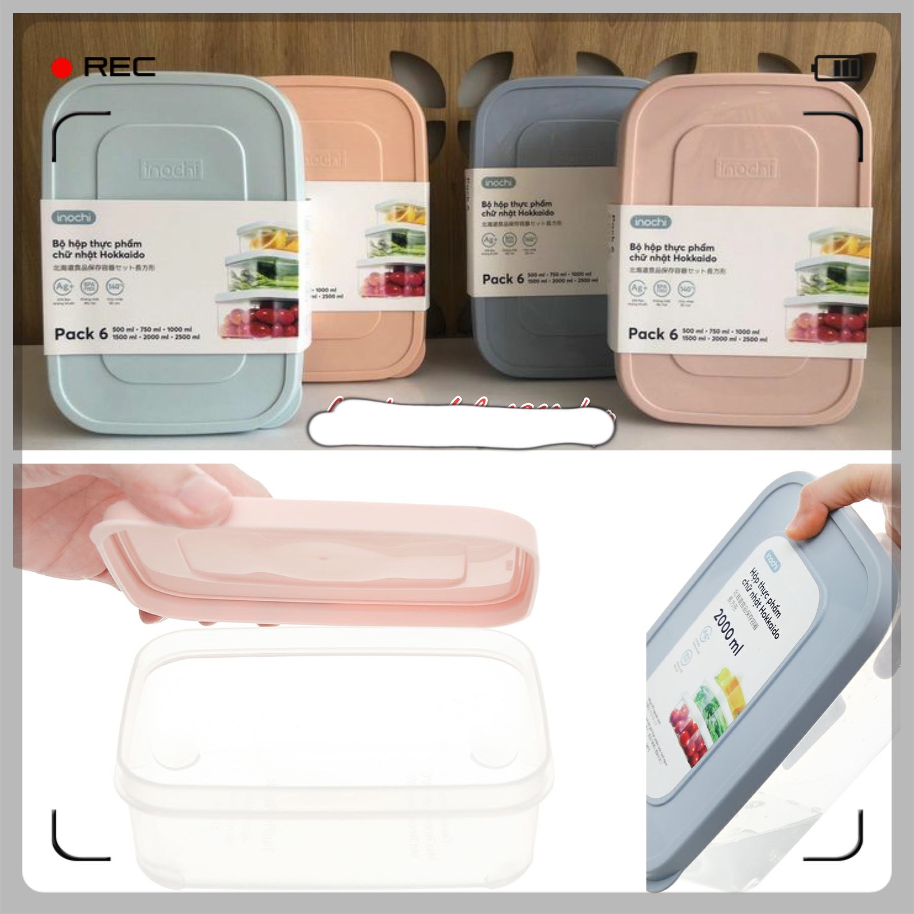 Set 6 hộp nhựa đựng thức ăn