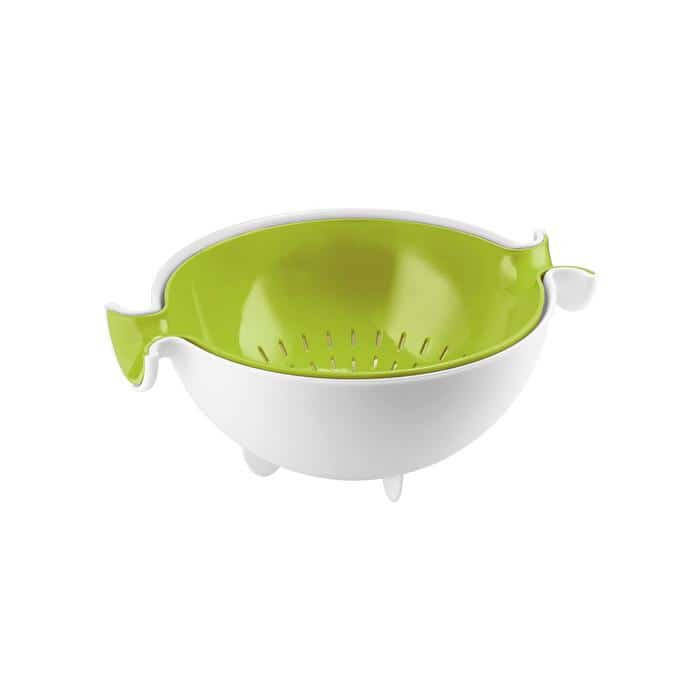 Bộ Rổ Nhựa Kèm Thau Đa Năng Guzzini Spin &amp; Drain Colander &amp; Bowl Set - Dụng Cụ Nhà Bếp Đa Năng -  Rửa Một Cách Dễ Dàng